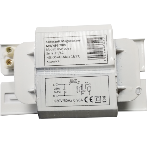 Osprzęt do lamp wysokoprężnych Statecznik elektromagnetyczny do lamp sodowych/metalohal 70W