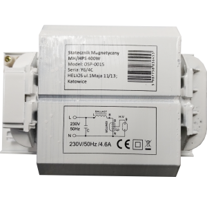Osprzęt do lamp wysokoprężnych Statecznik elektromagnetyczny do lamp sodowych/metalohal 400W